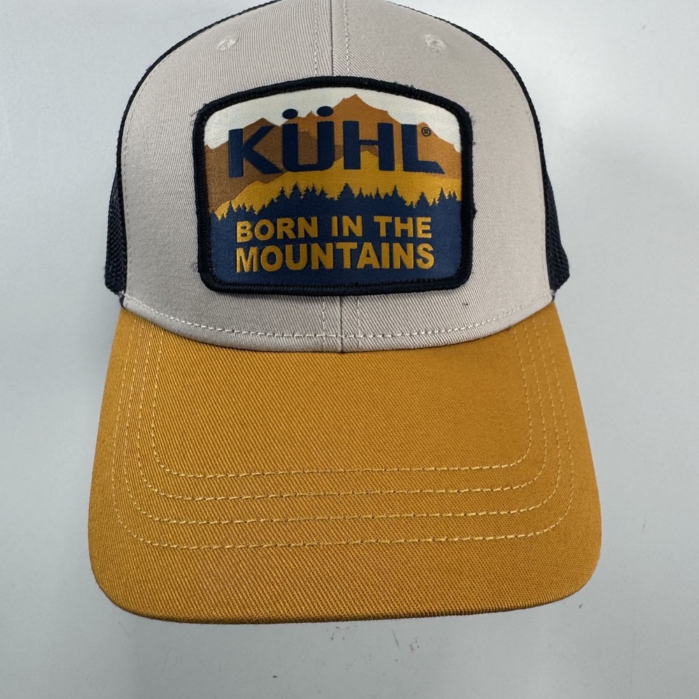 KUHL Ridge Trucker Adjustable Snapback‎ Hat Logo Patch Mesh Baseball Cap Yellow